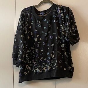 Democracy Black and Purple Leopard Patterned Sweatshirt